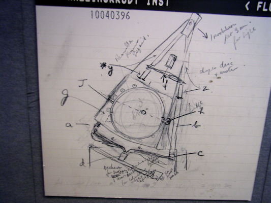 Original sketch from Hounsfields notebook outlining the principles of CAT scanning