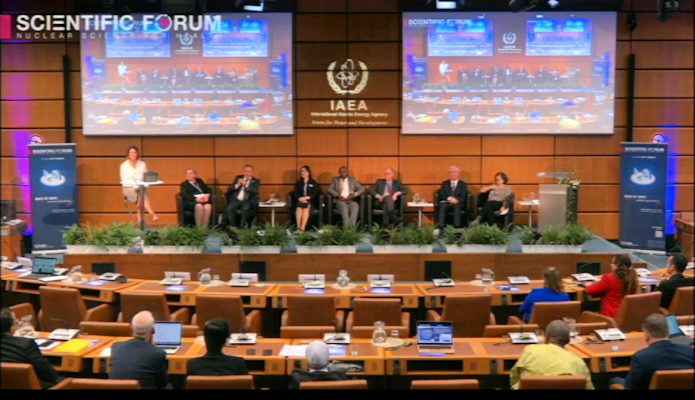 Panelists and attendees at the IAEA