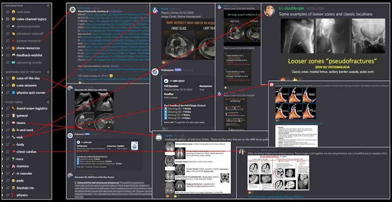 RadDiscord educational content created by radiology residents