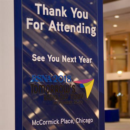 Sign thanking people for attending RSNA