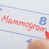 Mammogram written on calendar